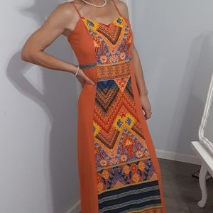 Floor length sundress with spaghetti straps